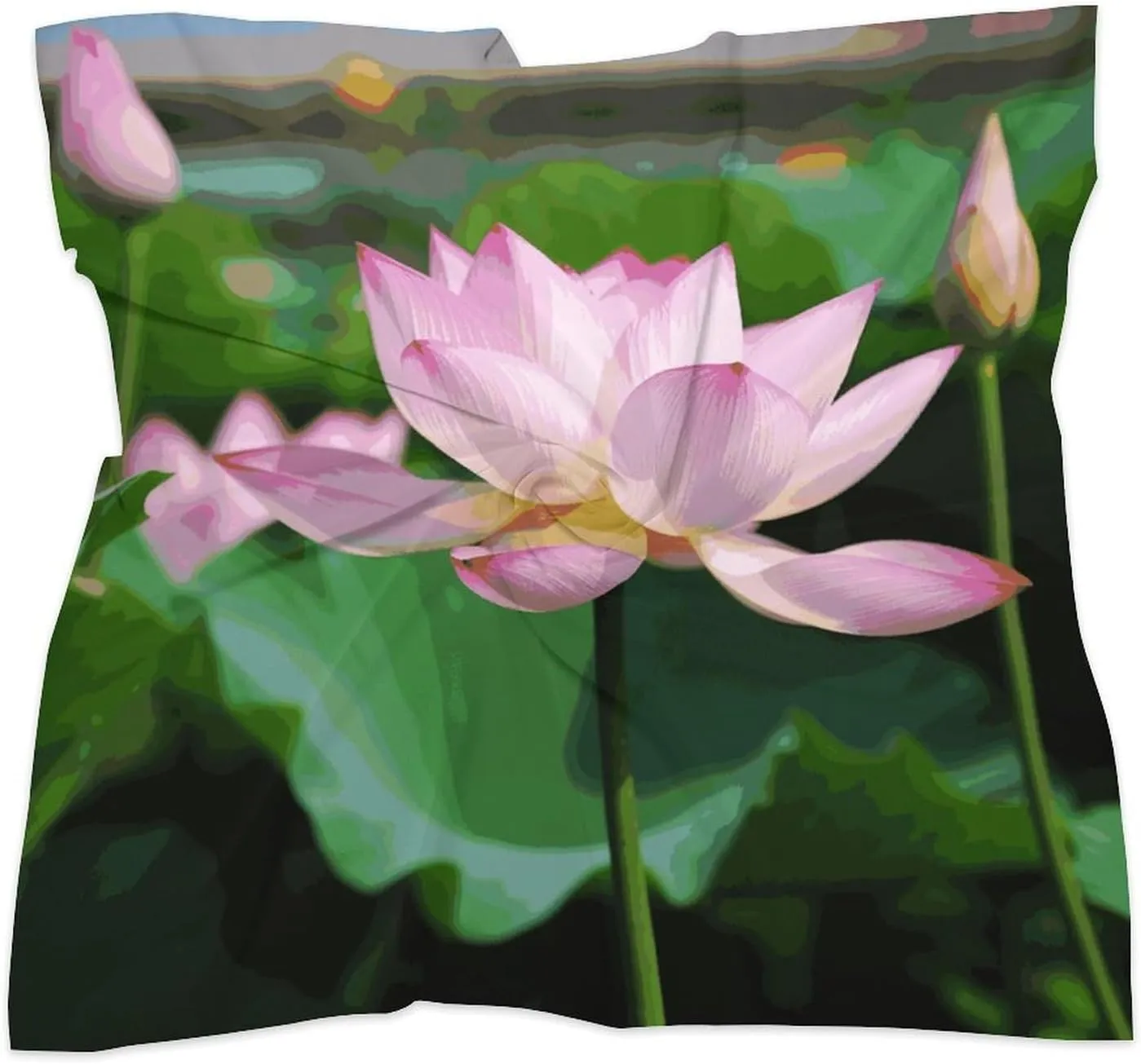 18" Silk Scarf Lightweight Satin Lotus Head Scarf Fashion Neck Head Scarves Headband Silk Scarves for Women Men Boho Hair Wrap Kerchief Hair Bandanas Square Neckerchief