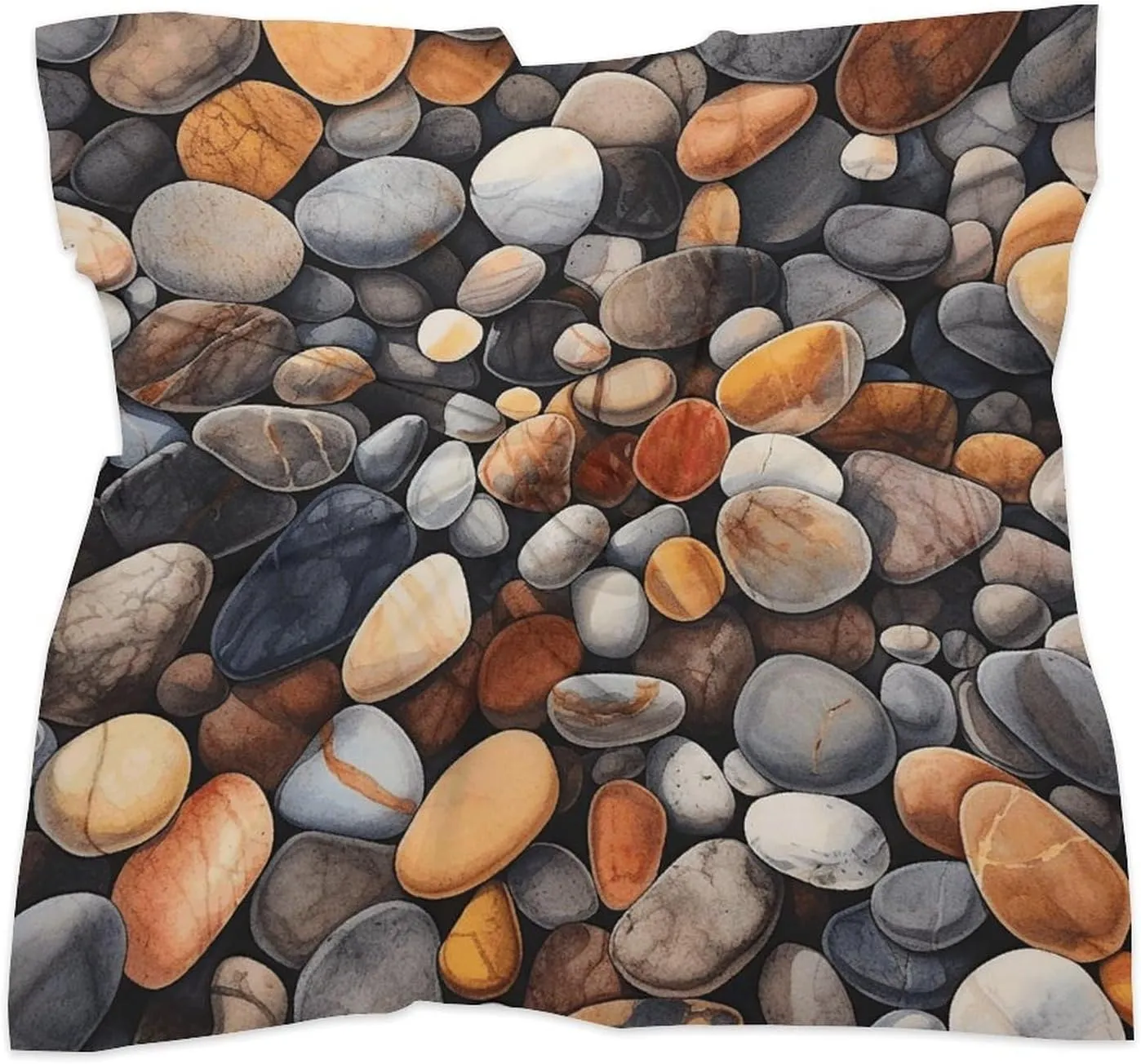 18" Silk Scarf Lightweight Satin Rocks And Pebbles Head Scarf Fashion Neck Head Scarves Headband Silk Scarves for Women Men Boho Hair Wrap Kerchief Hair Bandanas Square Neckerchief