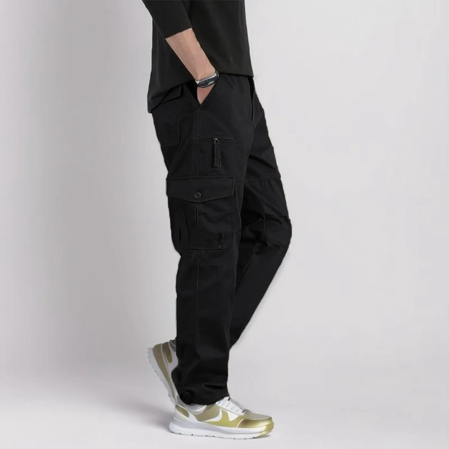 2023 Men Outdoor Cargo Pants Plus Size Lightweight Tactical Trousers Stylish Hiking Jogger Classic Fit Pants Multi Pockets