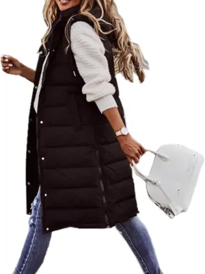 2023 Womens Fall Reversible Vests Sleeveless Fleece Jacket Zip Up Lightweight Down with Pocket Winter Jackets Coats
