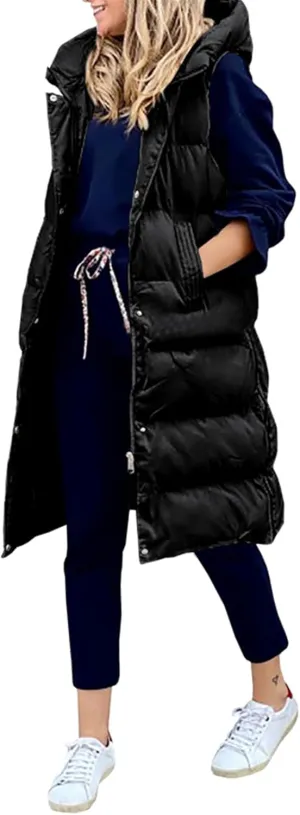 2023 Womens Fall Reversible Vests Sleeveless Fleece Jacket Zip Up Lightweight Down with Pocket Winter Jackets Coats