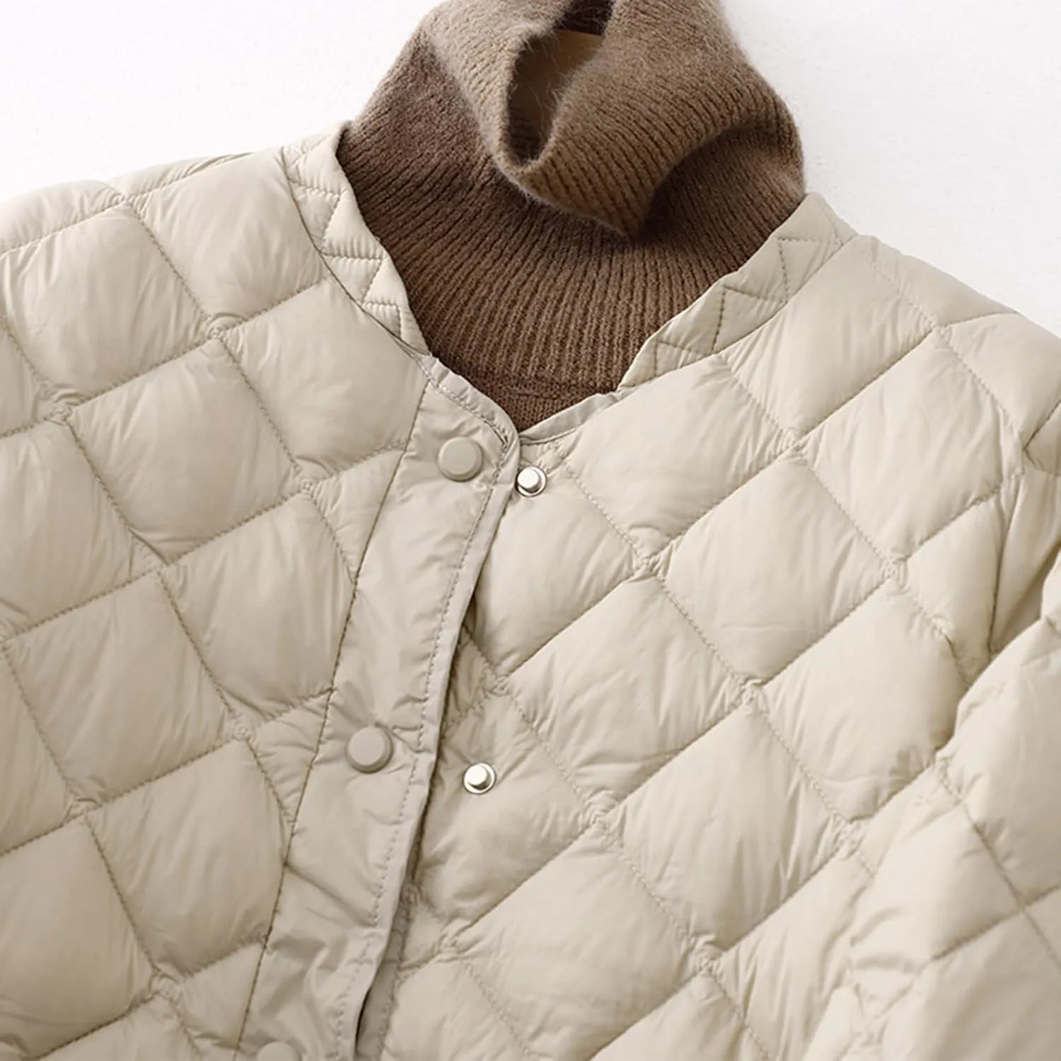 2024 Puffer Jackets For Women Comfy Teen Girls Long Sleeve Quilted Jackets Lightweight Snap Button Padded Down Coats