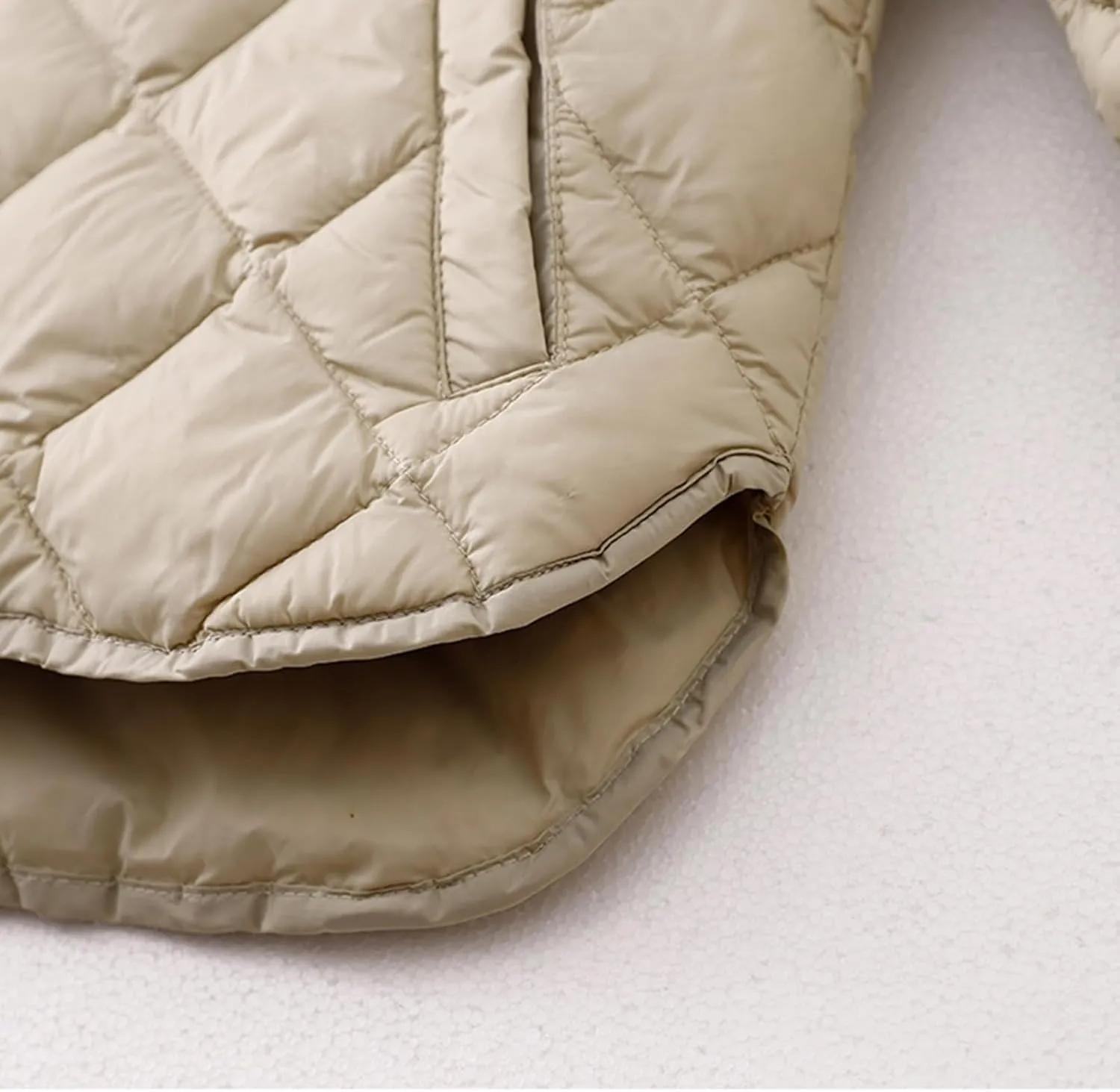 2024 Puffer Jackets For Women Comfy Teen Girls Long Sleeve Quilted Jackets Lightweight Snap Button Padded Down Coats