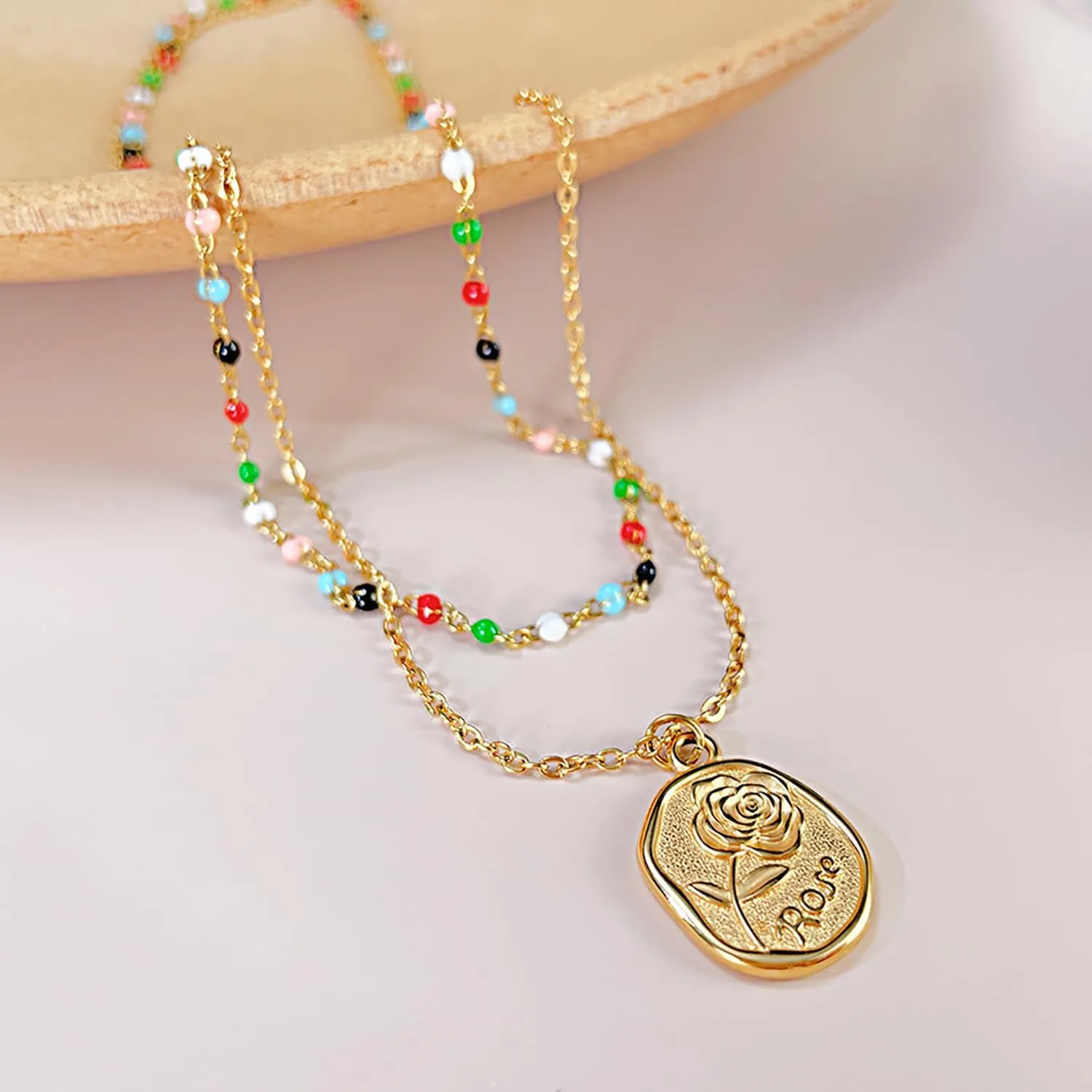 24K Real Gold Plated Necklaces for Women | Initial Dainty Layered Necklace for Women Gold | Choker Necklace Layered Necklaces for Women Gift