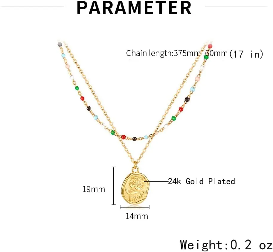 24K Real Gold Plated Necklaces for Women | Initial Dainty Layered Necklace for Women Gold | Choker Necklace Layered Necklaces for Women Gift