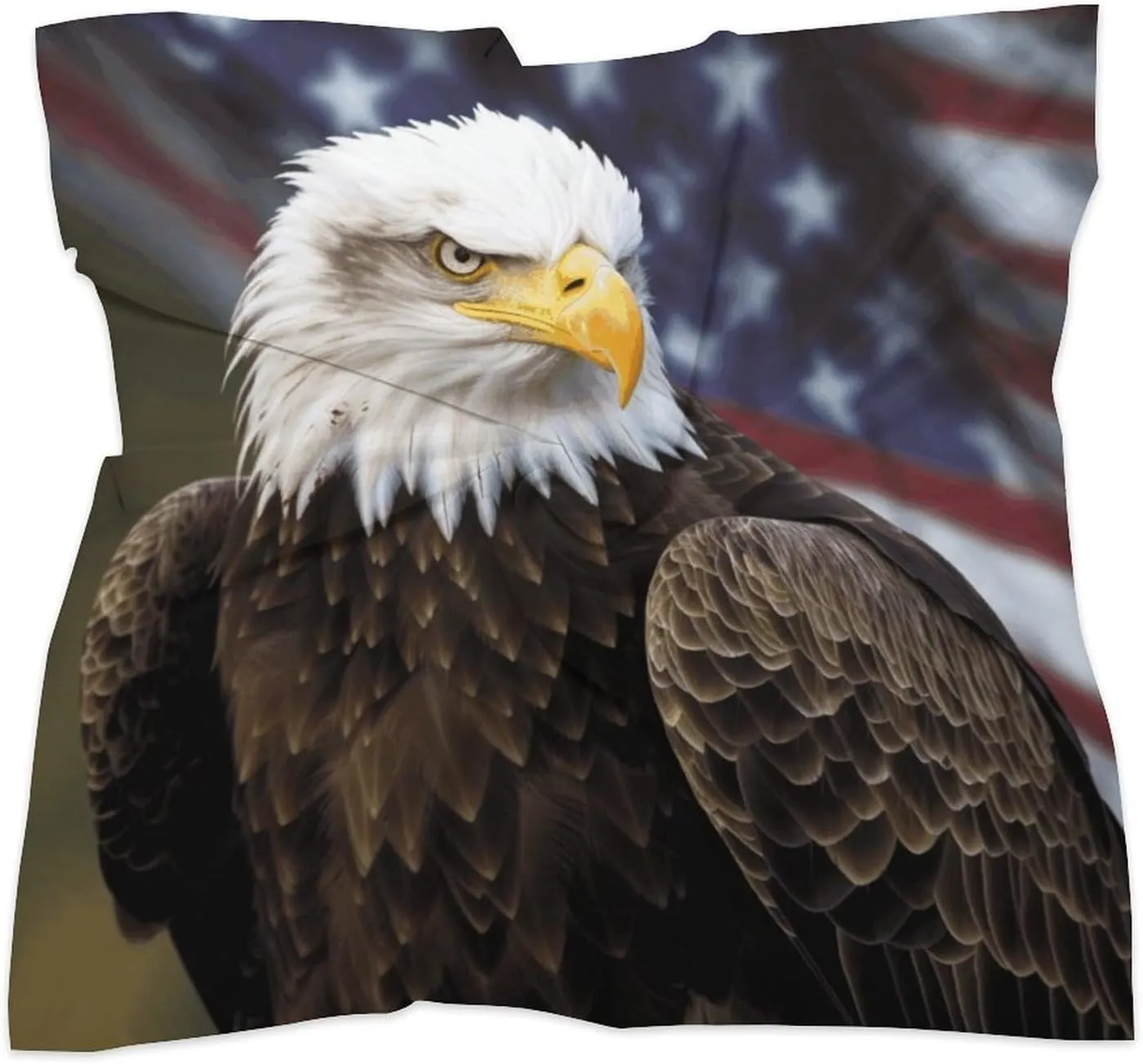 25" Silk Scarf Lightweight Satin Bald Eagle Head Scarf Fashion Neck Head Scarves Headband Silk Scarves for Women Men Boho Hair Wrap Kerchief Hair Bandanas Square Neckerchief
