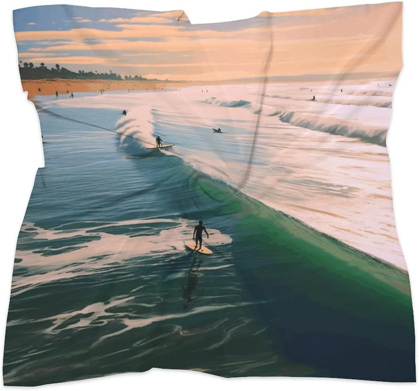 25" Silk Scarf Lightweight Satin Beach Surf Head Scarf Fashion Neck Head Scarves Headband Silk Scarves for Women Men Boho Hair Wrap Kerchief Hair Bandanas Square Neckerchief