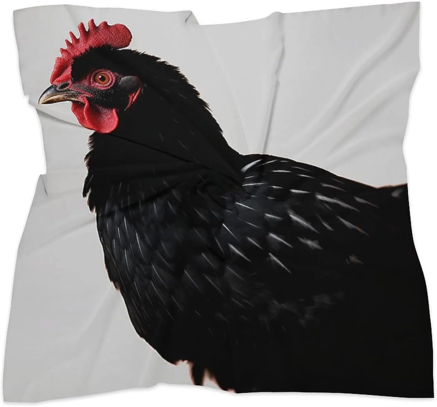 25" Silk Scarf Lightweight Satin Black Chicken Head Scarf Fashion Neck Head Scarves Headband Silk Scarves for Women Men Boho Hair Wrap Kerchief Hair Bandanas Square Neckerchief