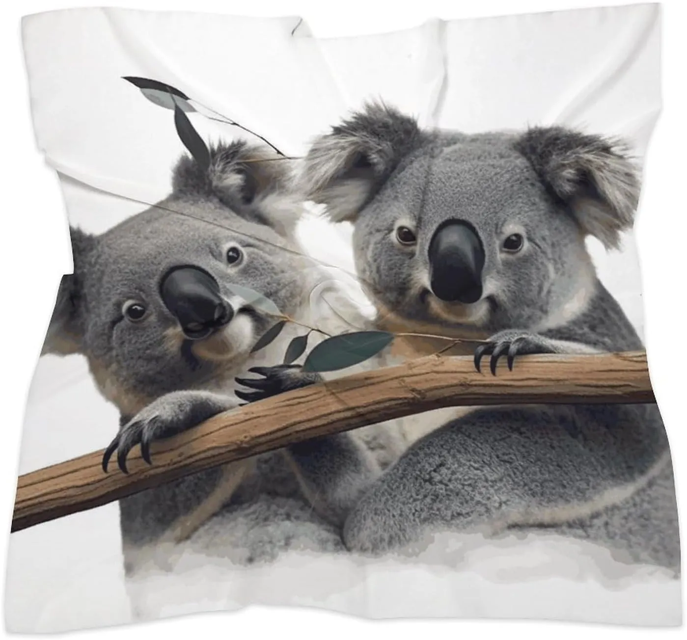 25" Silk Scarf Lightweight Satin Funny Koalas Head Scarf Fashion Neck Head Scarves Headband Silk Scarves for Women Men Boho Hair Wrap Kerchief Hair Bandanas Square Neckerchief