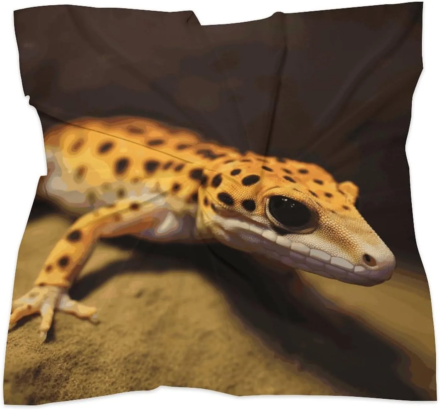 25" Silk Scarf Lightweight Satin Leopard Little Gecko Head Scarf Fashion Neck Head Scarves Headband Silk Scarves for Women Men Boho Hair Wrap Kerchief Hair Bandanas Square Neckerchief