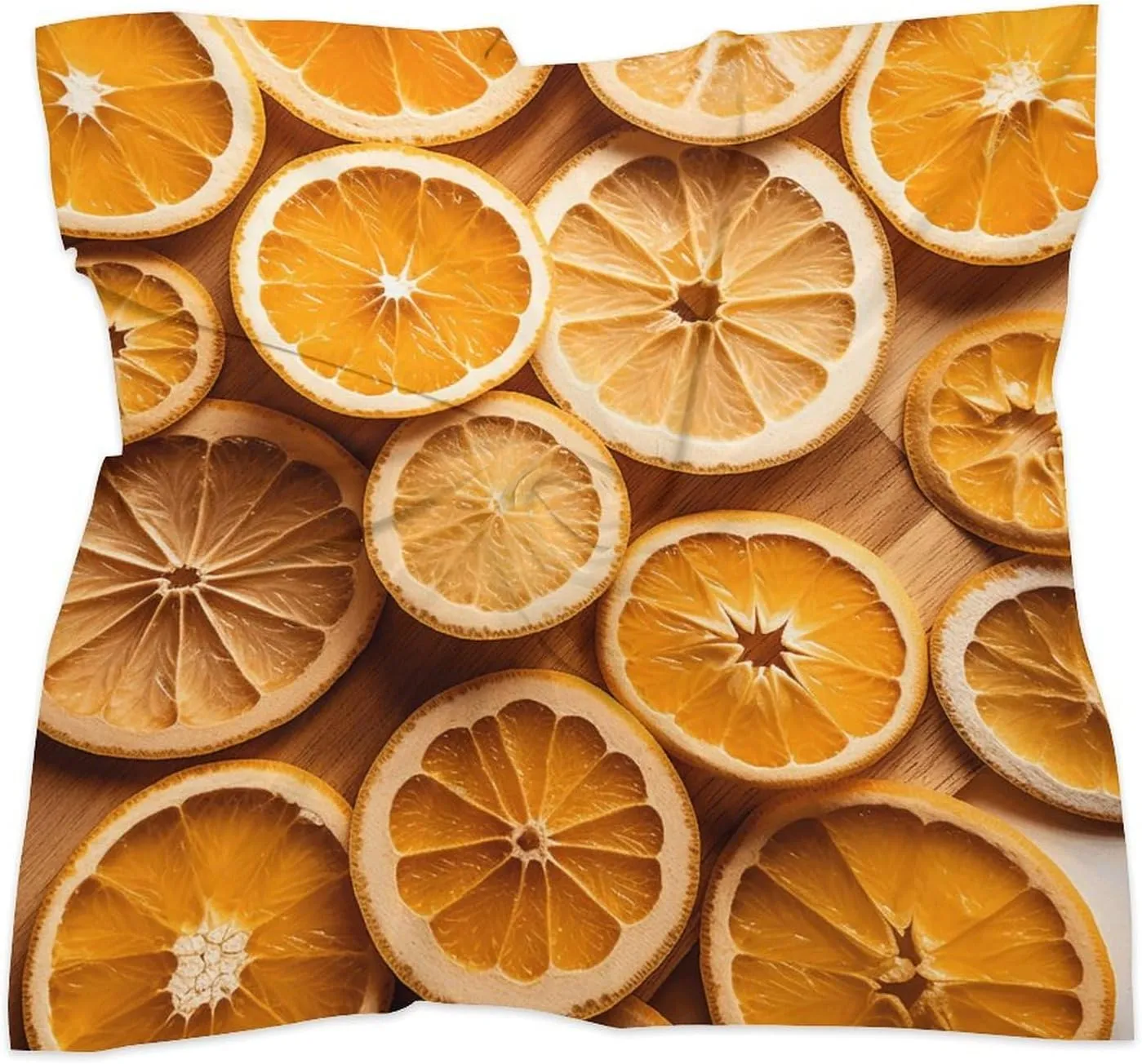 25" Silk Scarf Lightweight Satin Orange Slices Head Scarf Fashion Neck Head Scarves Headband Silk Scarves for Women Men Boho Hair Wrap Kerchief Hair Bandanas Square Neckerchief