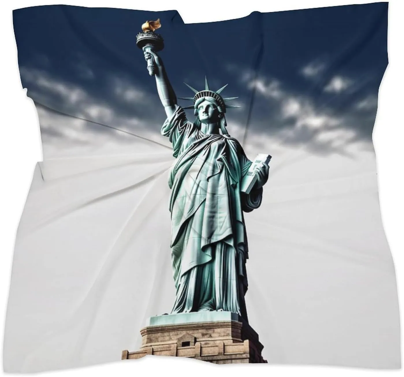 25" Silk Scarf Lightweight Satin Statue of Liberty Head Scarf Fashion Neck Head Scarves Headband Silk Scarves for Women Men Boho Hair Wrap Kerchief Hair Bandanas Square Neckerchief