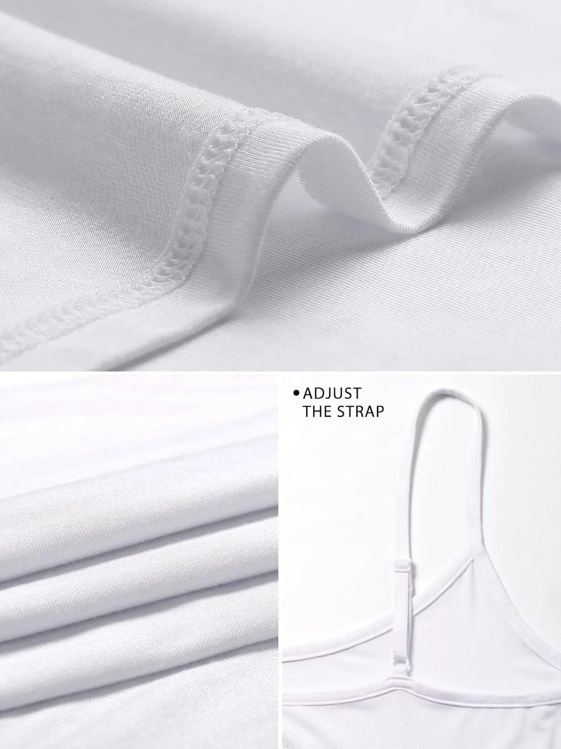 4 PCS Basic Camisoles Tops for Womens Undershirts Adjustable Spaghetti Strap Tanks