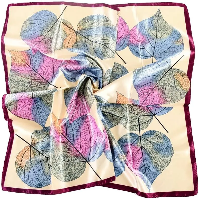 4Pcs Silk Head Scarves for Women Satin Hair Scarf 35Large Square Bandana Silk Like Neck Scarf Shawl