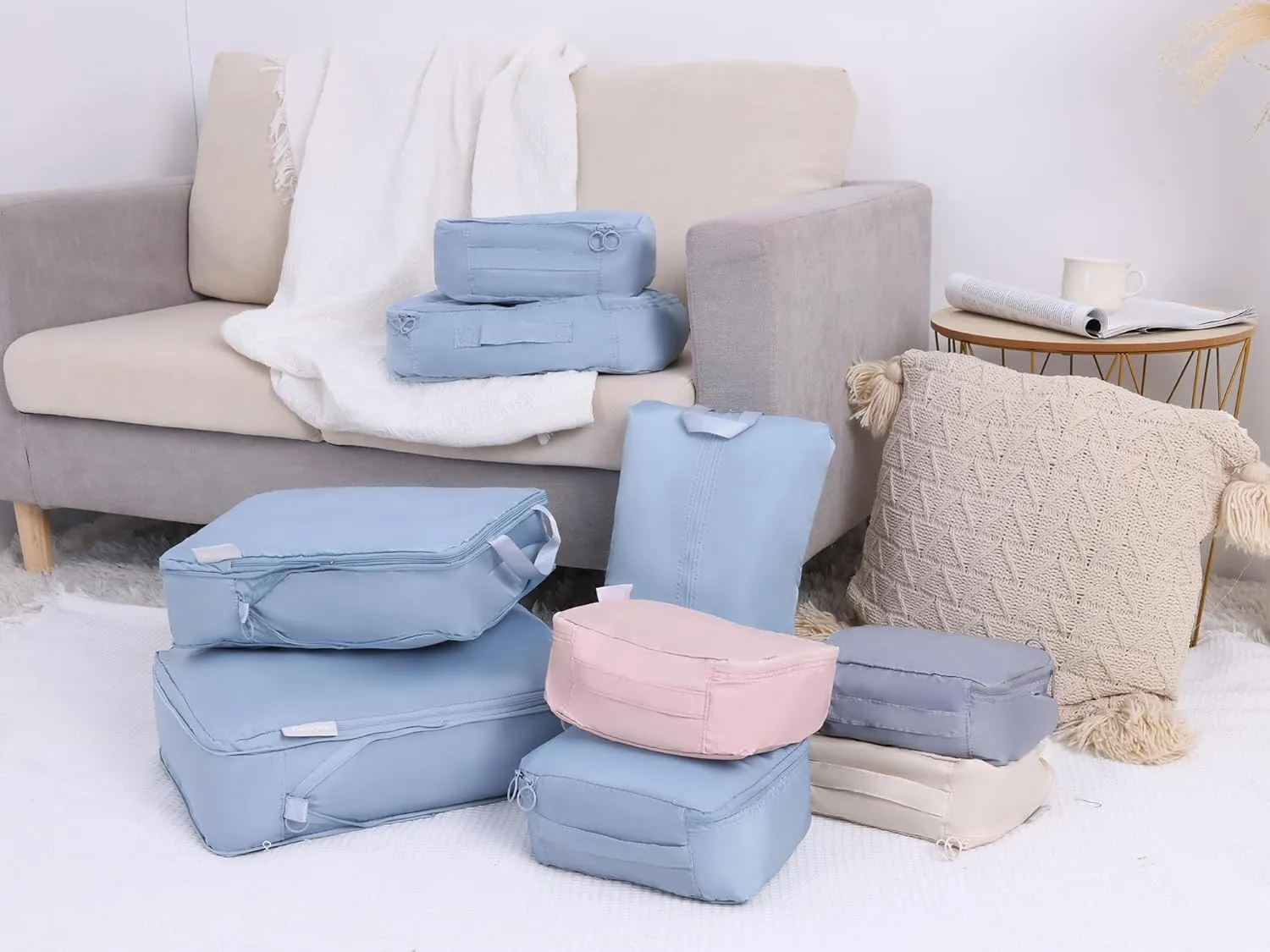 6 Set Travel Bag for Storage,Lightweight Travel Essentials,Travel Accessories for Travel Toiletry Bag Sets 6 Set Blue