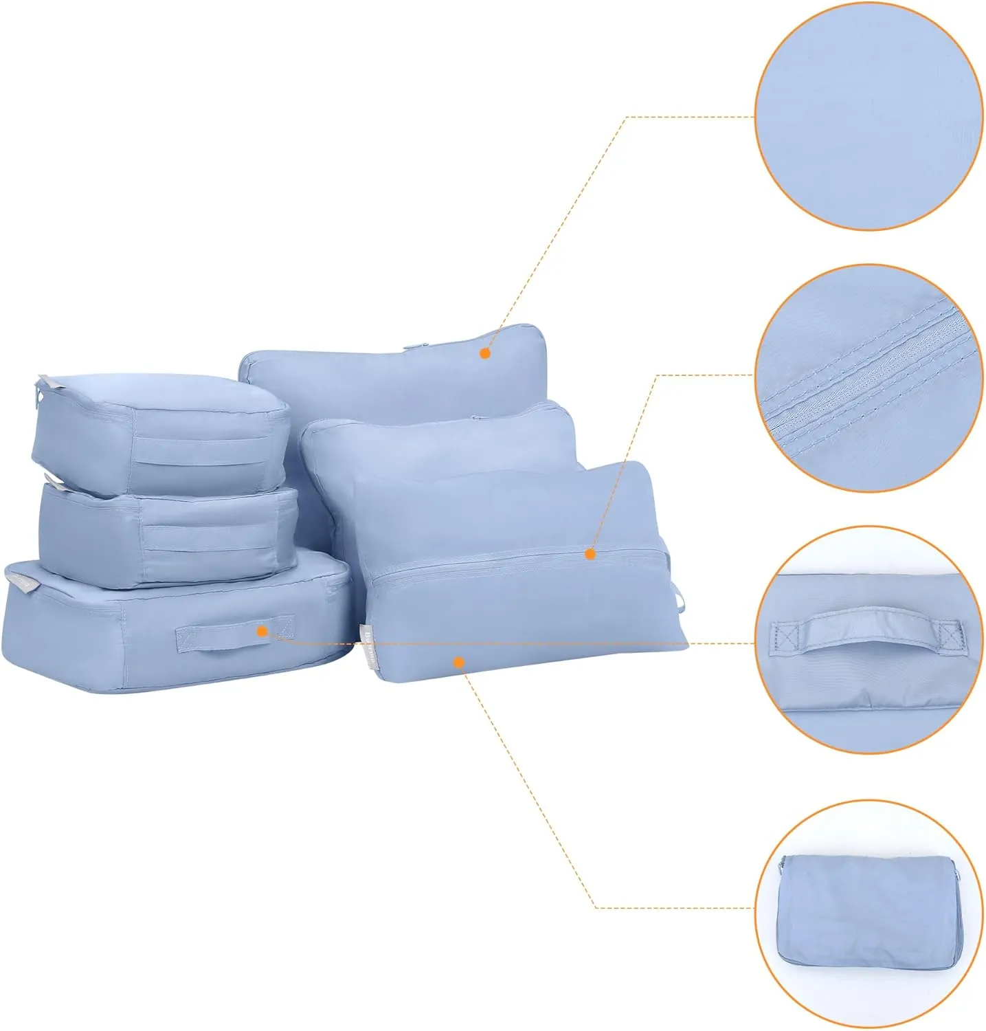 6 Set Travel Bag for Storage,Lightweight Travel Essentials,Travel Accessories for Travel Toiletry Bag Sets 6 Set Blue