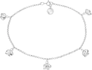 AeraVida Adorable Chain of Tiny Elephants .925 Sterling Silver Charm Anklet | Elephant Anklet for Women | Sterling Silver Anklets for Women | Silver Animal Anklet Jewelry Gifts