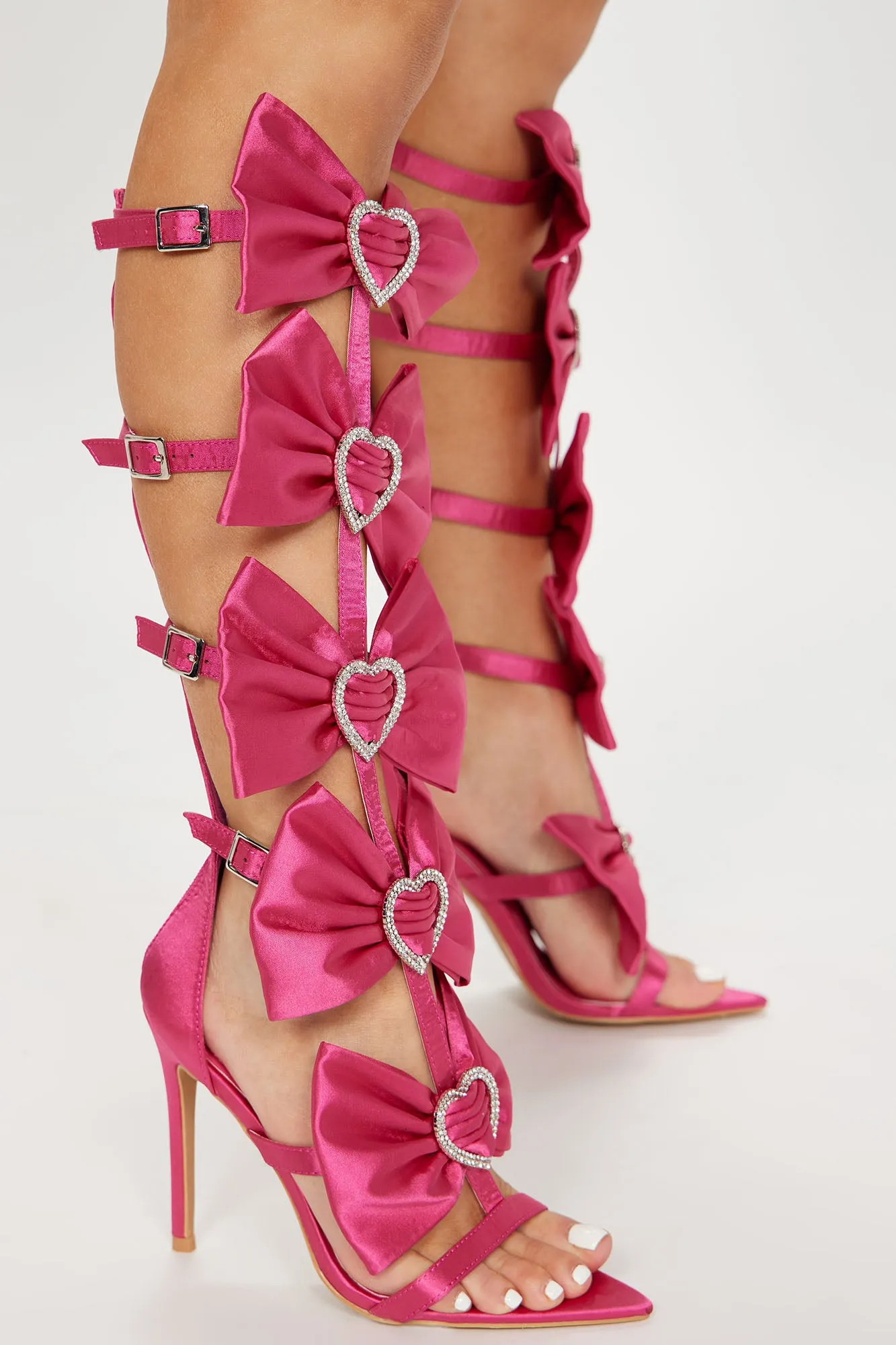 Always A Sweetheart Strappy Heels - Fuchsia