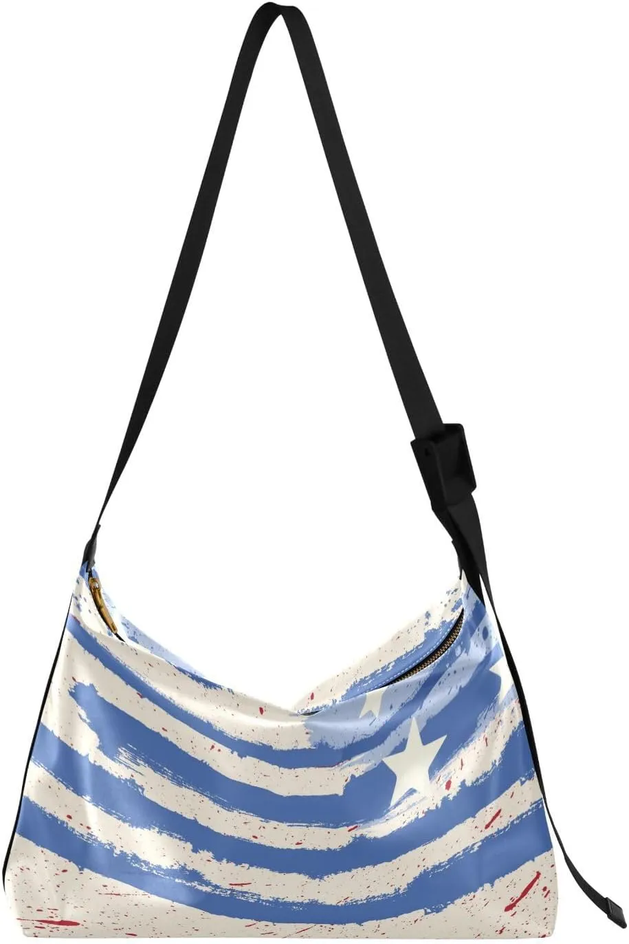American Flag Styled Hobo Crossbody Bags for Women Leather Large Shoulder Bag Cross Body Abstract Trendy Womens Tote Bags Handbag for Travel Shopping