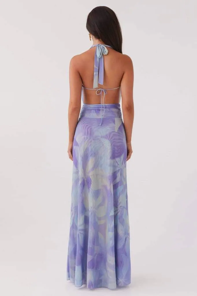 Antonia Printed Halterneck Maxi Dress