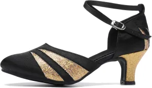 AOQUNFS Women's Latin Dance Shoes Colsed Toe Ballroom Modern Salsa Practice Dance Shoes