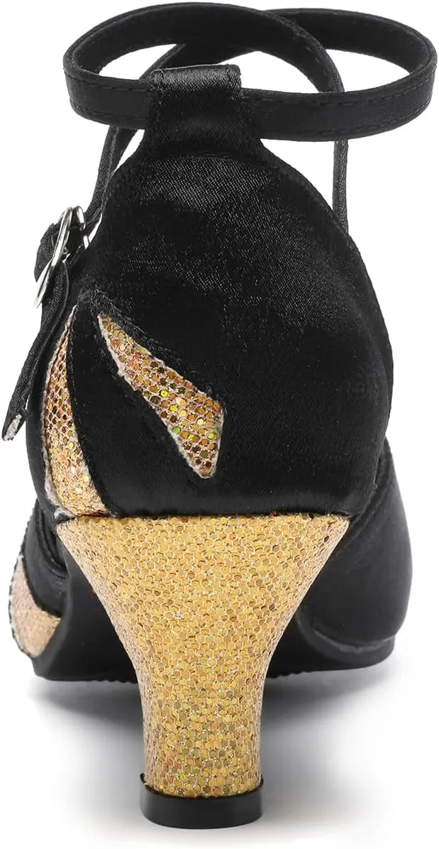 AOQUNFS Women's Latin Dance Shoes Colsed Toe Ballroom Modern Salsa Practice Dance Shoes