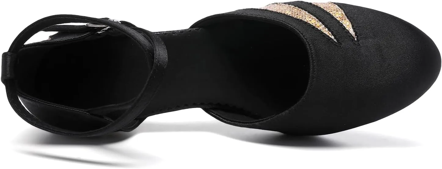 AOQUNFS Women's Latin Dance Shoes Colsed Toe Ballroom Modern Salsa Practice Dance Shoes