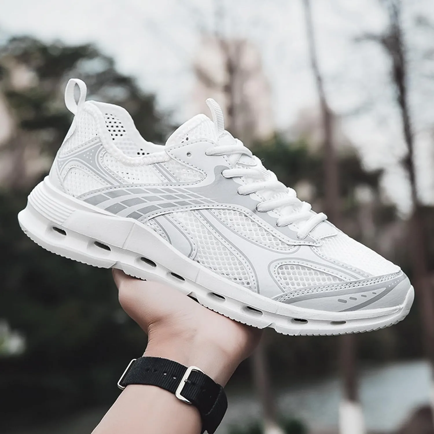 Arch Support Fitness Sneaker for Men Comfortable Breathable Lace Up Sneaker Men's Lightweight Cushion Sneakers