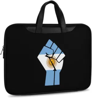Argentina Flag Resist Leather Bag Laptop Case Slim Water Resistant Computer Bags with Handle Briefcase for Work