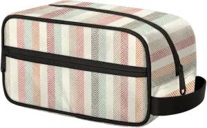 Art Stripes Multicolored Travel Makeup Bag for Women Toiletry Bags Portable Cosmetic Bags Waterproof with Zipper