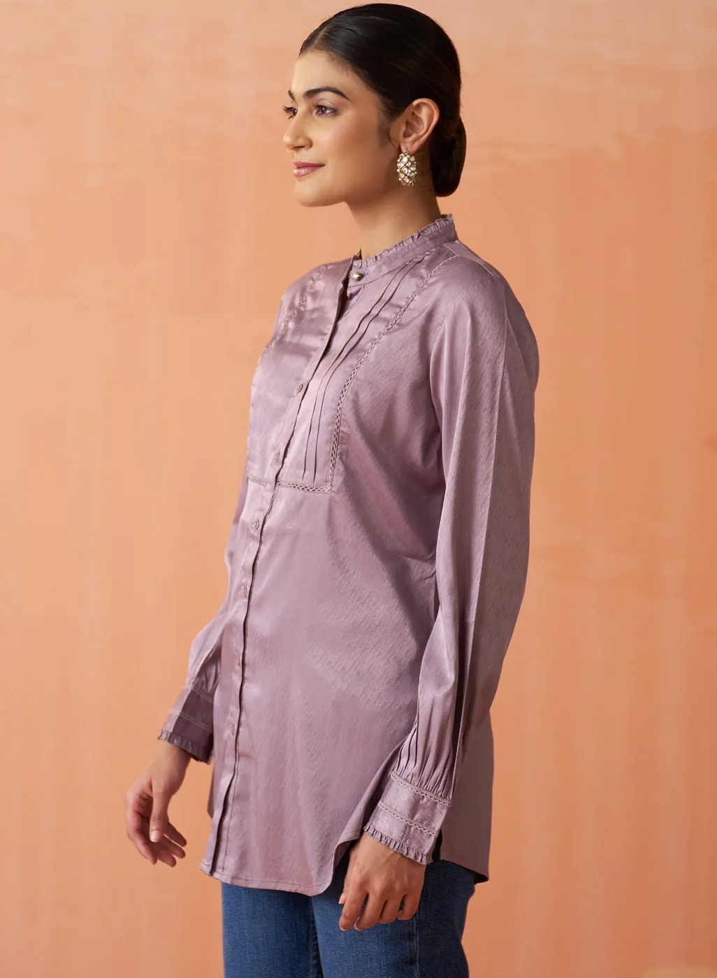 Avani Lavender Monochrome Shirt for Women