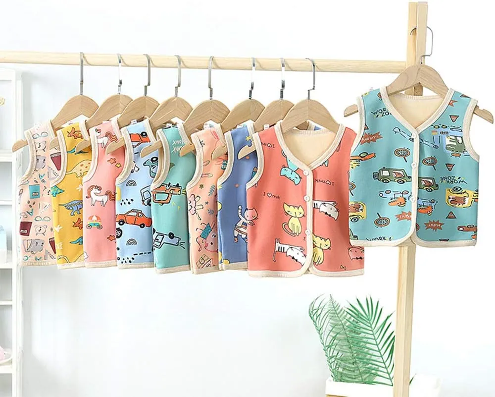 Baby to Toddler Girls Boys Fleece Vests Unisex Infants Sleeveless Waistcoat Fall Winter Spring