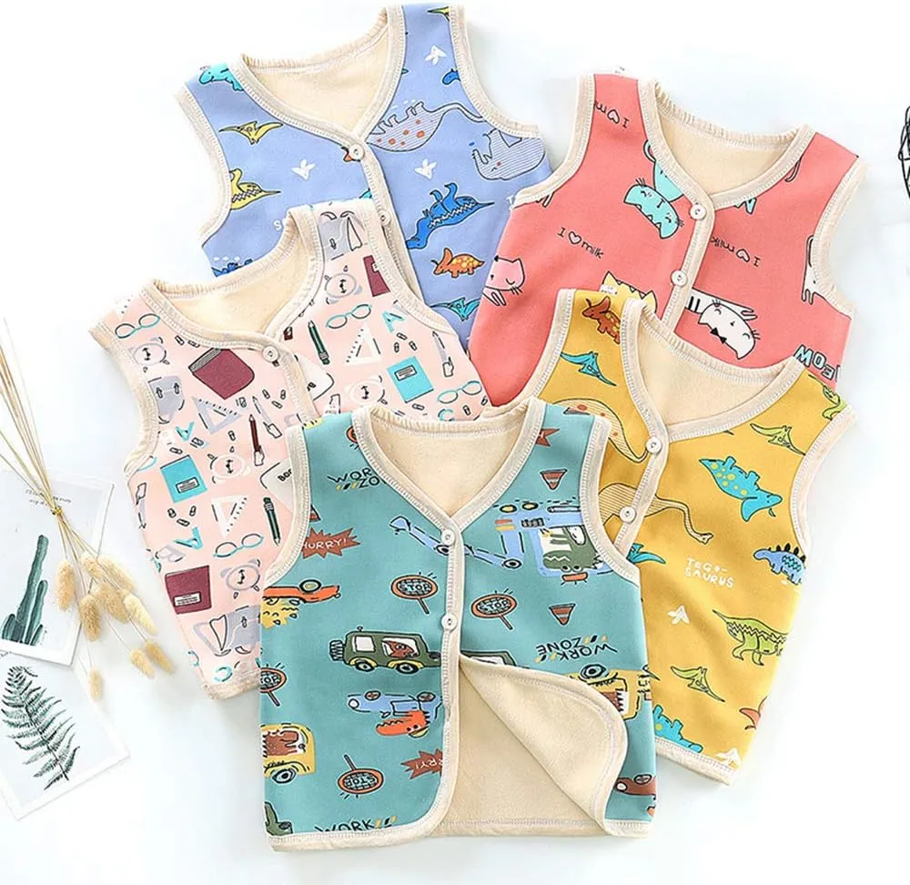 Baby to Toddler Girls Boys Fleece Vests Unisex Infants Sleeveless Waistcoat Fall Winter Spring