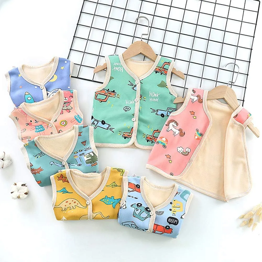 Baby to Toddler Girls Boys Fleece Vests Unisex Infants Sleeveless Waistcoat Fall Winter Spring