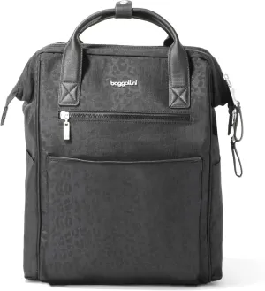 Baggallini Soho Backpack Black Cheetah