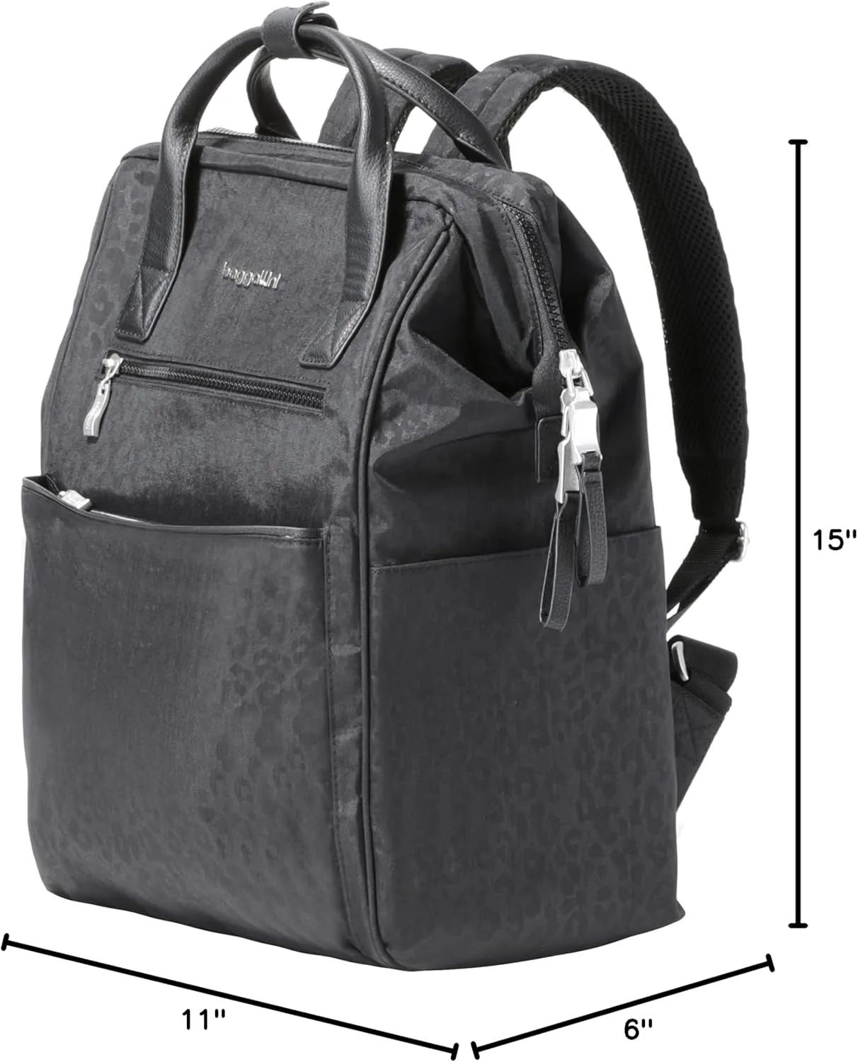 Baggallini Soho Backpack Black Cheetah