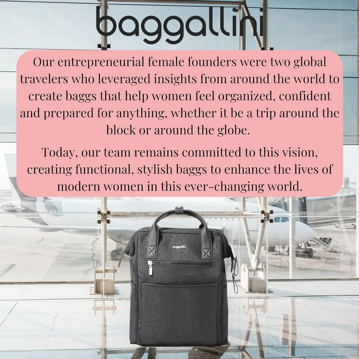 Baggallini Soho Backpack Black Cheetah