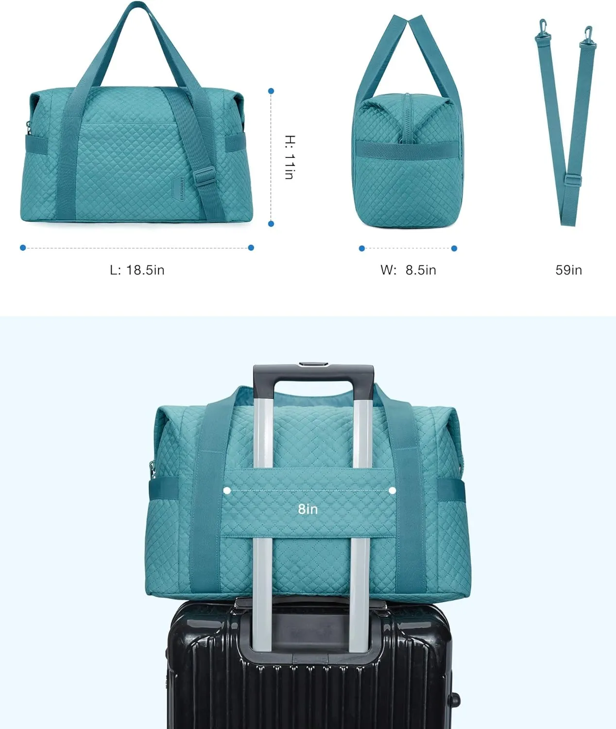 BAGSMART Large Gym Bag with Yoga Mat Buckle, Weekender Overnight Bag for Women, Travel Duffle Bag for Travel Essentials, Carry On Tote Bag Hospital Bag for Labor and Delivery