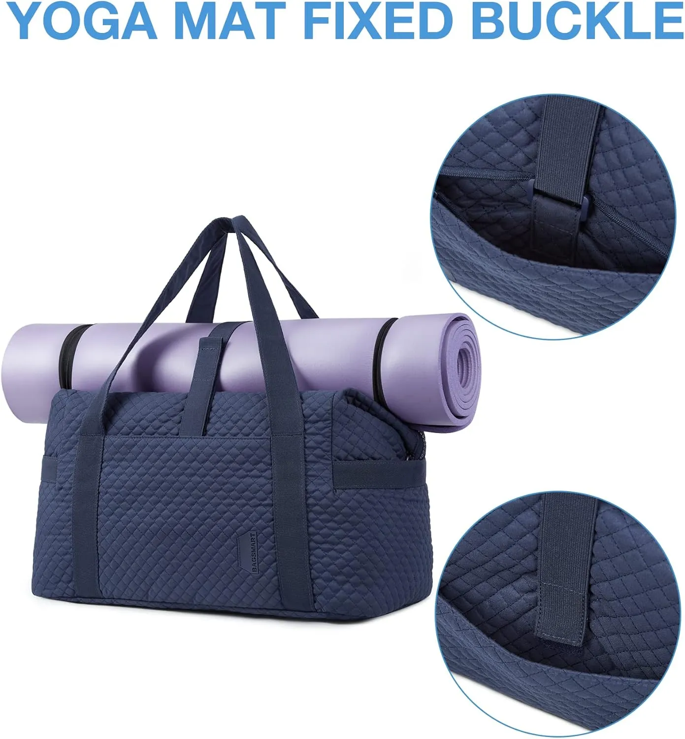 BAGSMART Large Gym Bag with Yoga Mat Buckle, Weekender Overnight Bag for Women, Travel Duffle Bag for Travel Essentials, Carry On Tote Bag Hospital Bag for Labor and Delivery