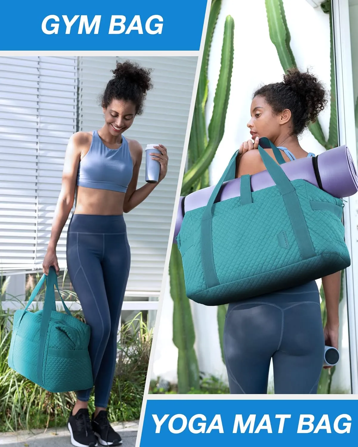 BAGSMART Large Gym Bag with Yoga Mat Buckle, Weekender Overnight Bag for Women, Travel Duffle Bag for Travel Essentials, Carry On Tote Bag Hospital Bag for Labor and Delivery