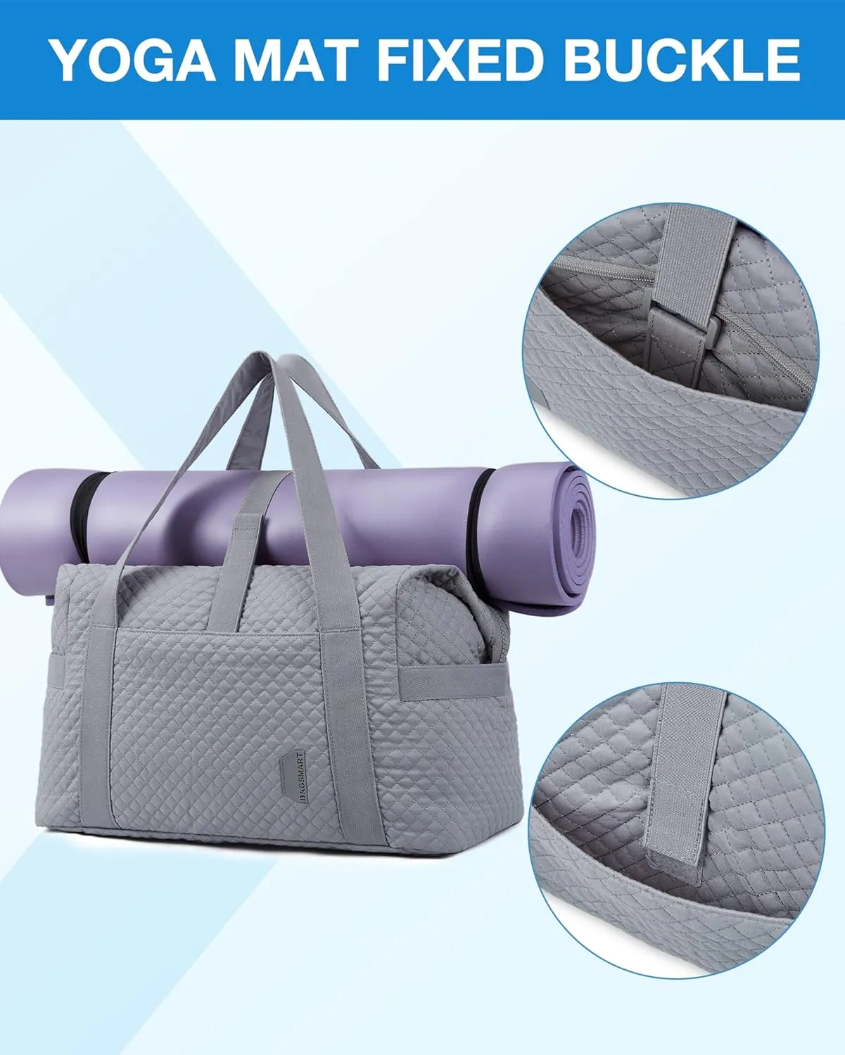 BAGSMART Large Gym Bag with Yoga Mat Buckle, Weekender Overnight Bag for Women, Travel Duffle Bag for Travel Essentials, Carry On Tote Bag Hospital Bag for Labor and Delivery