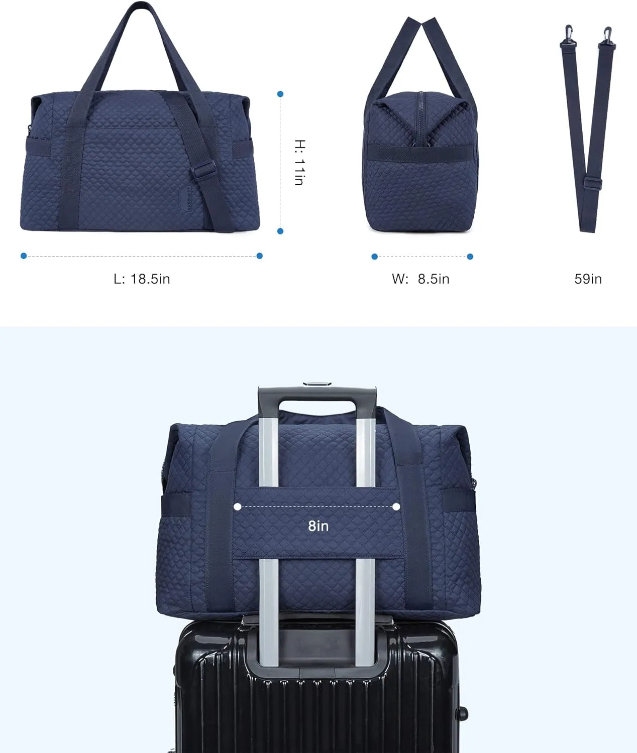 BAGSMART Large Gym Bag with Yoga Mat Buckle, Weekender Overnight Bag for Women, Travel Duffle Bag for Travel Essentials, Carry On Tote Bag Hospital Bag for Labor and Delivery