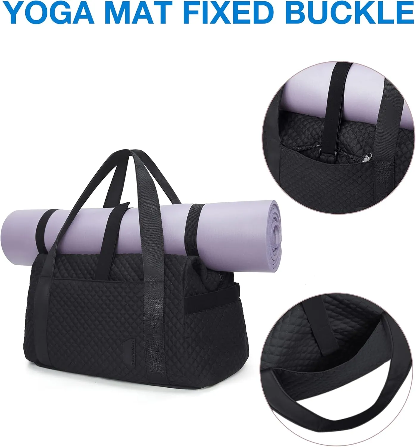 BAGSMART Large Gym Bag with Yoga Mat Buckle, Weekender Overnight Bag for Women, Travel Duffle Bag for Travel Essentials, Carry On Tote Bag Hospital Bag for Labor and Delivery