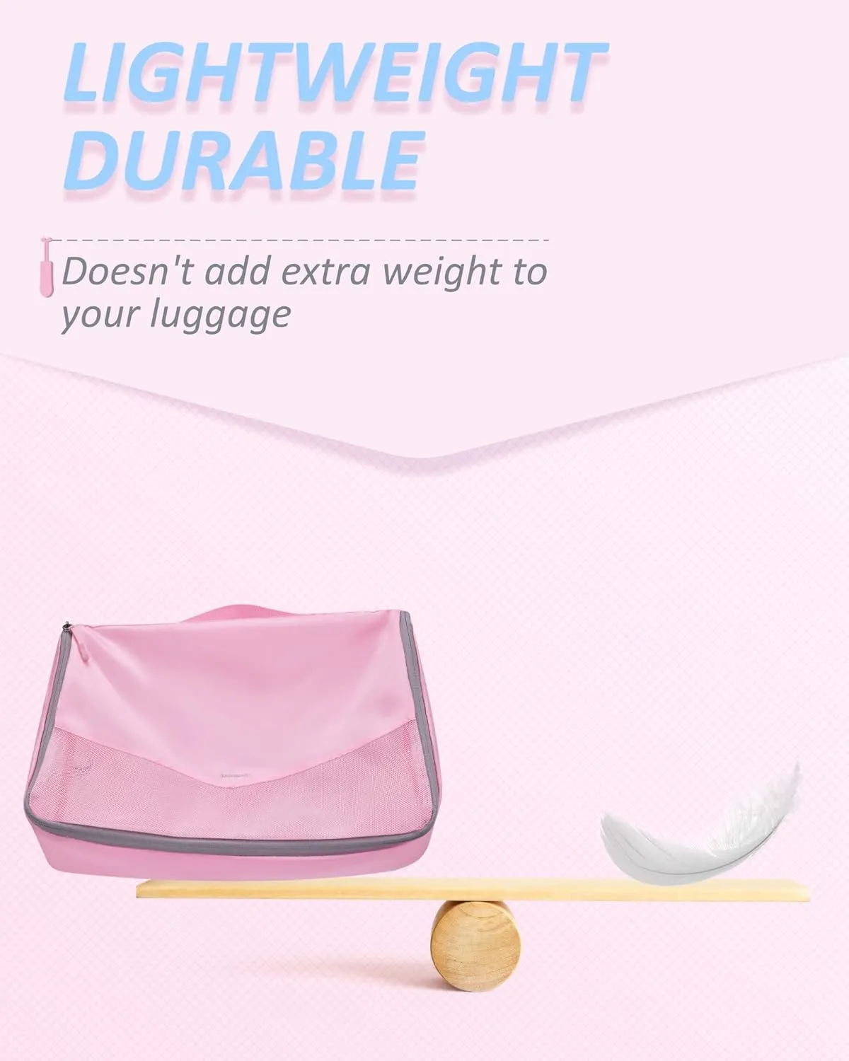 BAGSMART Packing Cubes for Travel, 6 Set Lightweight Travel Packing Cubes for Suitcases, Suitcases Organizer & Travel Cubes for Packing Baby Pink, BM0104022