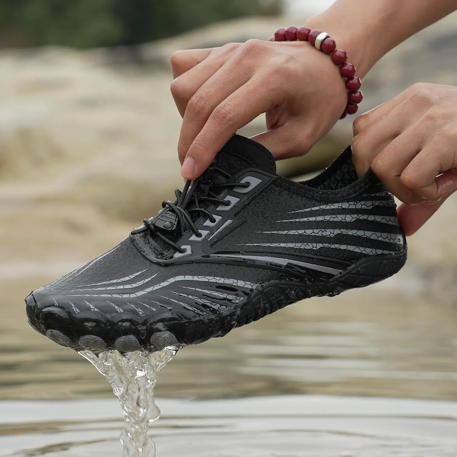 Barefoot Shoes Women Men Non Slip Wide Toe Box Waterproof Running Sneakers Athletic Workout Couple Shoe Hiking Travel Fishing Grounded Footwear Unisex Outdoor Casual Zero Drop Sneaker