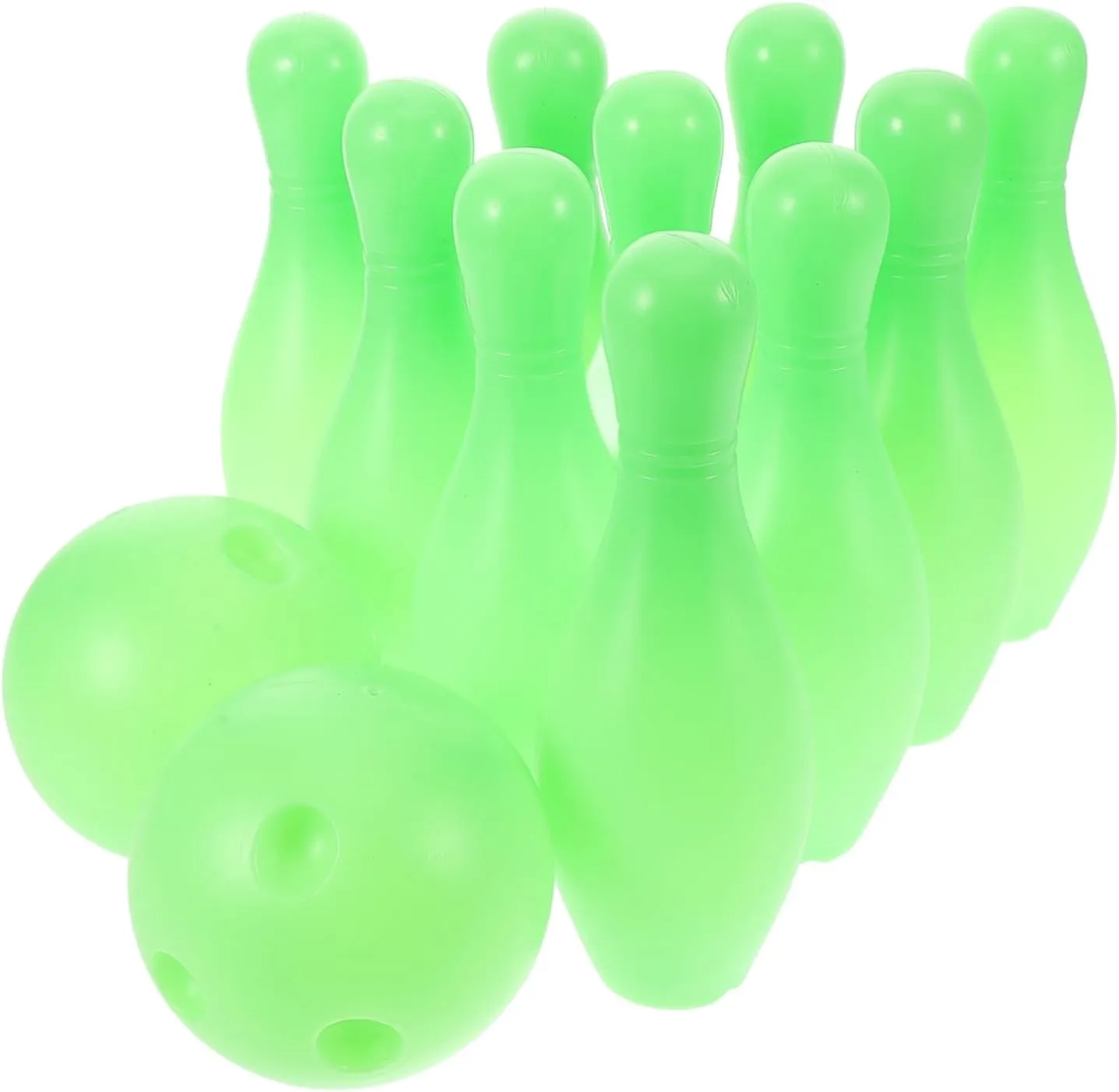 BESPORTBLE 1 Set Luminous Bowling Set for Fun Indoor Activity with Plastic Pins Balls Lightweight Bowling Game for Skill Development Motor Skills for Parties and Playdates