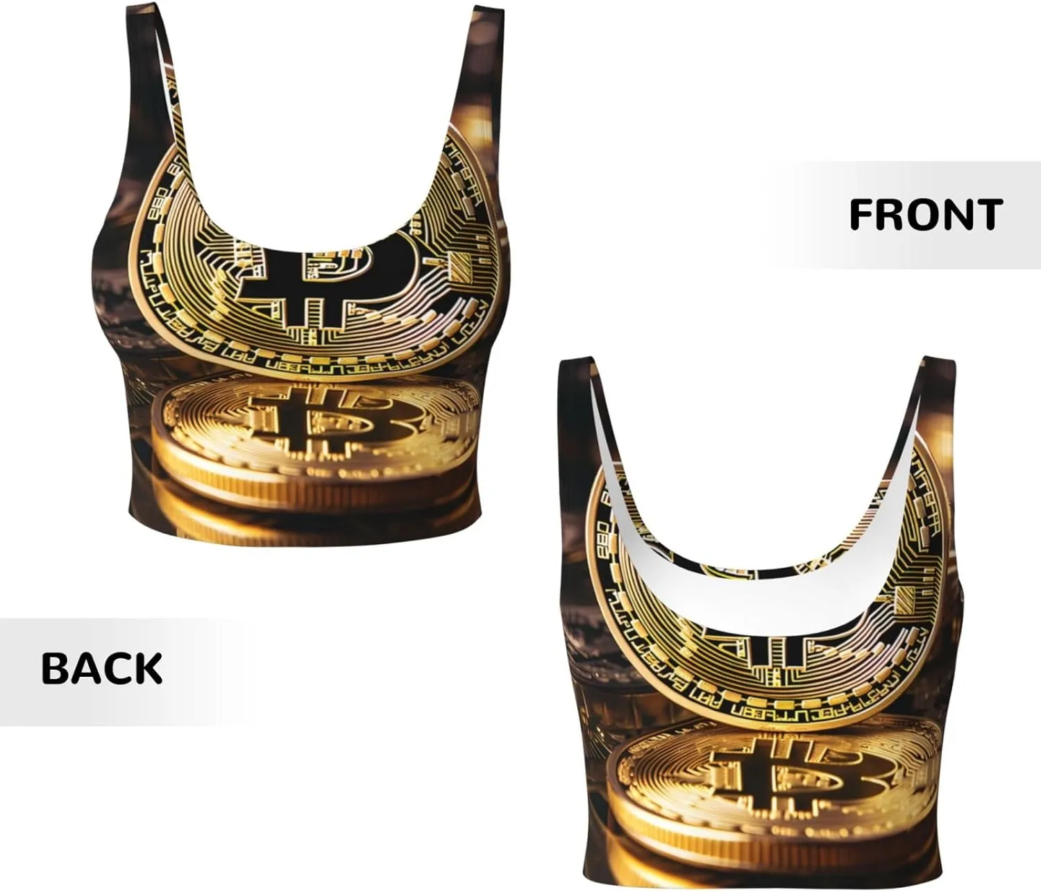 bitcoin Women's sports vest, suitable for casual yoga, sports, Pilates sports vest