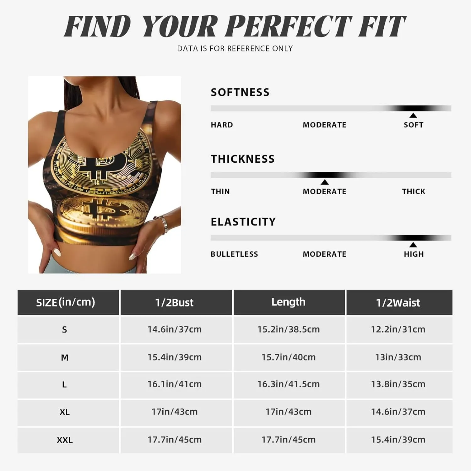 bitcoin Women's sports vest, suitable for casual yoga, sports, Pilates sports vest