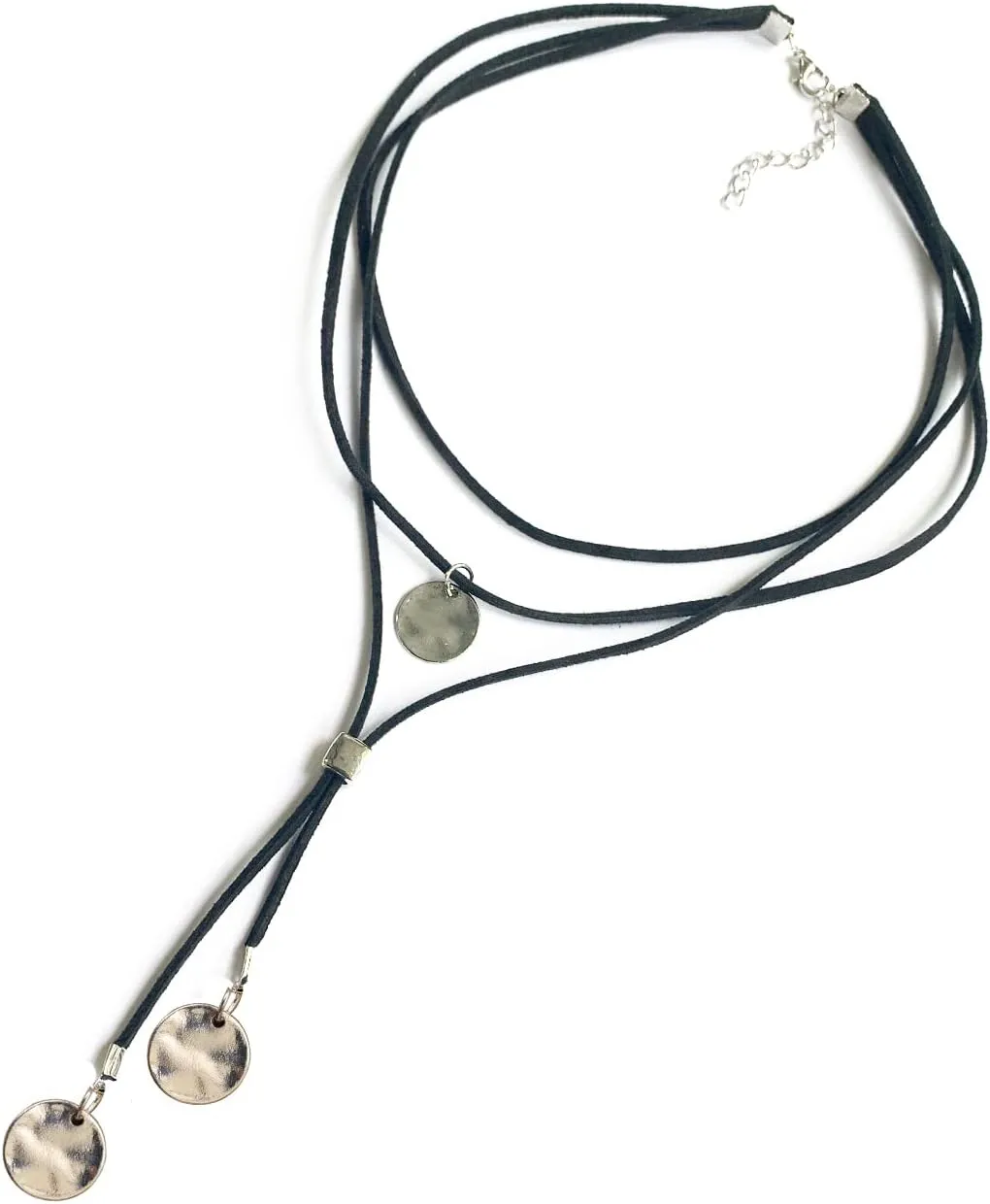 Boho Layered Necklaces for Women,Black Brown Suede Choker Necklace for Women Teen Girls Boho Jewelry Long Necklaces Birthday Gifts for Her