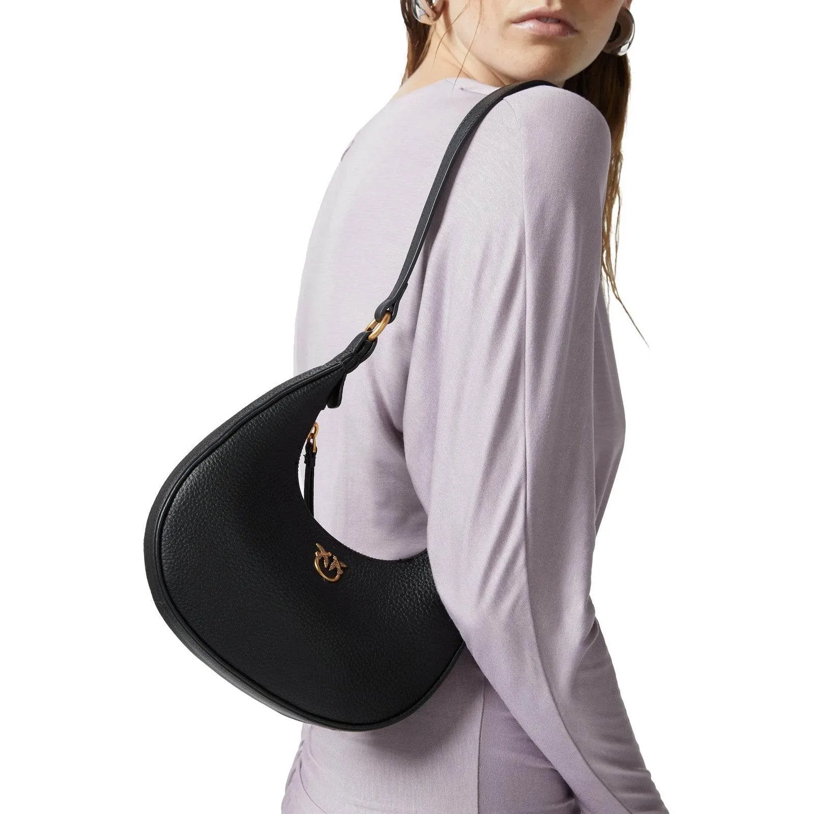 Borse a mano Donna Pinko - Brioche Hobo Mini Pelle Bottal - Nero